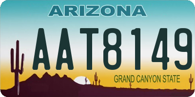 AZ license plate AAT8149