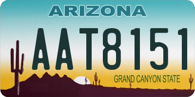 AZ license plate AAT8151