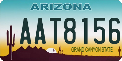 AZ license plate AAT8156