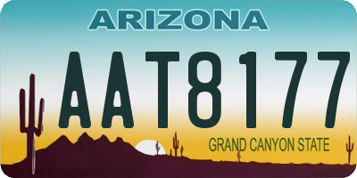 AZ license plate AAT8177