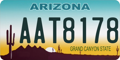AZ license plate AAT8178