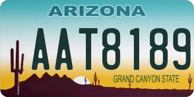AZ license plate AAT8189