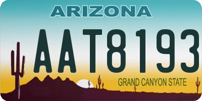 AZ license plate AAT8193