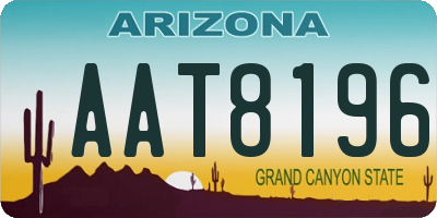 AZ license plate AAT8196