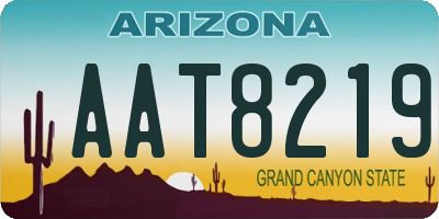 AZ license plate AAT8219