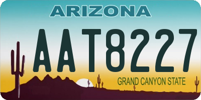 AZ license plate AAT8227