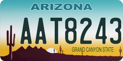 AZ license plate AAT8243