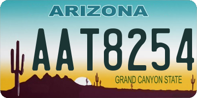 AZ license plate AAT8254
