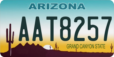 AZ license plate AAT8257