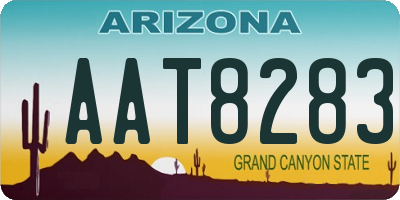 AZ license plate AAT8283
