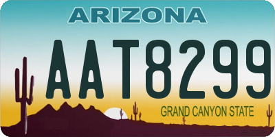AZ license plate AAT8299