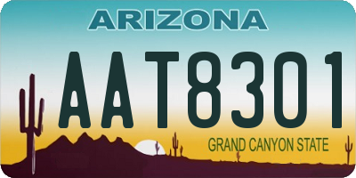 AZ license plate AAT8301