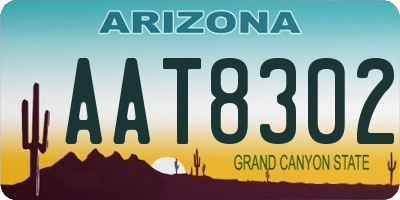 AZ license plate AAT8302