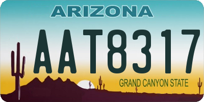 AZ license plate AAT8317