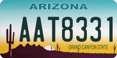 AZ license plate AAT8331