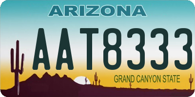 AZ license plate AAT8333