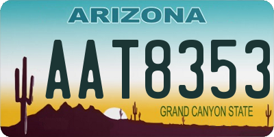 AZ license plate AAT8353