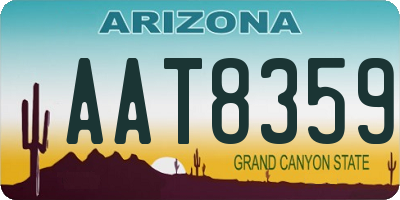 AZ license plate AAT8359