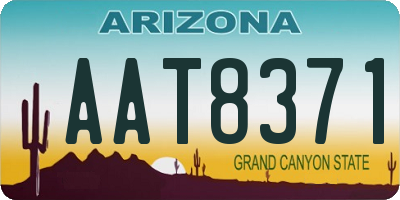 AZ license plate AAT8371