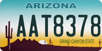 AZ license plate AAT8378
