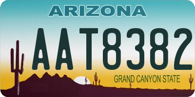 AZ license plate AAT8382