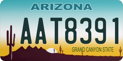 AZ license plate AAT8391