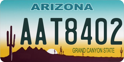 AZ license plate AAT8402