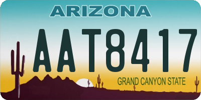 AZ license plate AAT8417