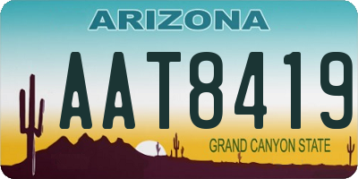 AZ license plate AAT8419