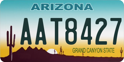 AZ license plate AAT8427