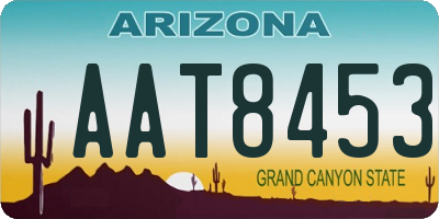 AZ license plate AAT8453