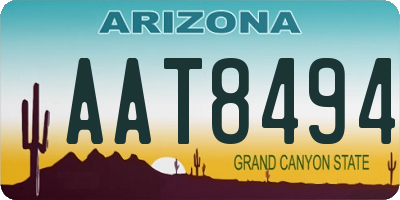 AZ license plate AAT8494