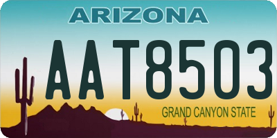 AZ license plate AAT8503