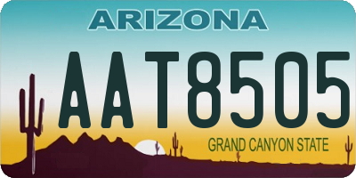 AZ license plate AAT8505