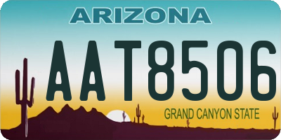 AZ license plate AAT8506