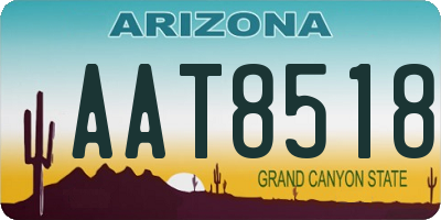 AZ license plate AAT8518