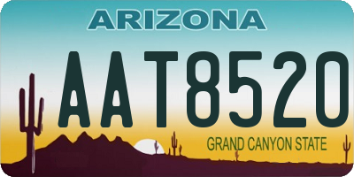AZ license plate AAT8520