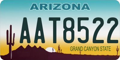 AZ license plate AAT8522