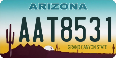 AZ license plate AAT8531