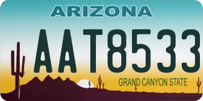 AZ license plate AAT8533