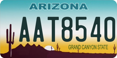 AZ license plate AAT8540