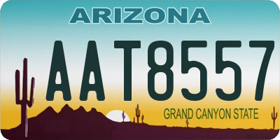 AZ license plate AAT8557
