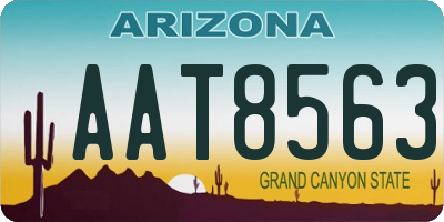 AZ license plate AAT8563