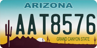 AZ license plate AAT8576