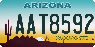 AZ license plate AAT8592