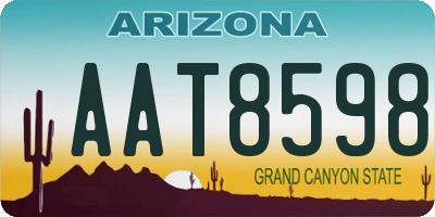 AZ license plate AAT8598