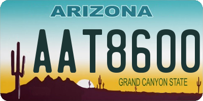 AZ license plate AAT8600