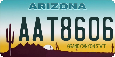 AZ license plate AAT8606