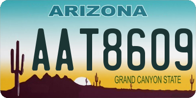 AZ license plate AAT8609
