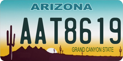 AZ license plate AAT8619